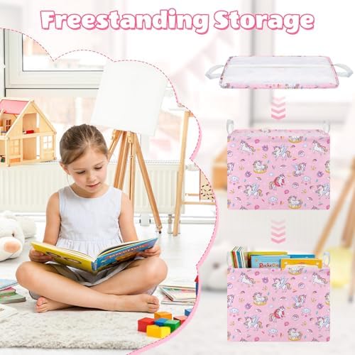 Collapsible Storage Basket Collapsible Fabric Laundry Basket with Handles | Spacious 15.7"×11.8"×11.8" size Folding Design Easy to Store Sturdy Fabric with Reinforced Handle Easy to Clean