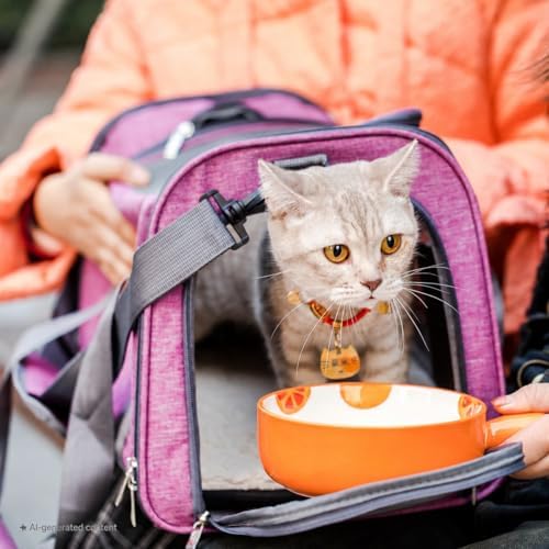 Mr. Pen- Pet Carrier, 17.5" x 11.2" x 11.5", Medium Size, Pink | Portable Travel Carrier for Small Pets, Cats & Small Dogs, Breathable Mesh, Safety Inner Leash