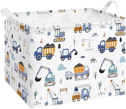 Collapsible Storage Basket Collapsible Fabric Laundry Basket with Handles | Spacious 15.7"×11.8"×11.8" size Folding Design Easy to Store Sturdy Fabric with Reinforced Handle Easy to Clean