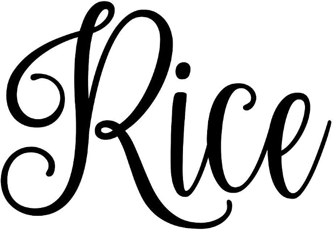 Rice 3w x 2h Label | Kitchen Pantry Organization | Die Cut Vinyl Decal | Black Fancy Font (Sticker Only)