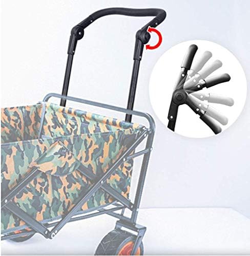 Folding Wagon, Garden Trolley Capacity 60 Kg, Portable Garden Cart with 4 Wheels, for Transport Garden Tools, Pets, Travel, Camping, Concerts, Beaches