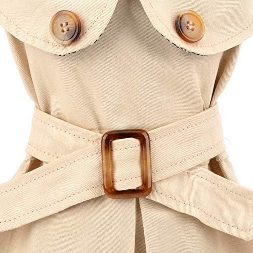 PAIDEFUL Trench Coat for Small Dogs, Khaki, XL