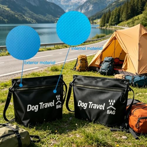 2Pack Dog Food Travel Bag with Collapsible Bowl, 10lb Waterproof BPA-Free Pet Food Storage Container - Airtight, Leakproof, Foldable for Camping, Road Trips, Dog Boarding, Weekend Getaways