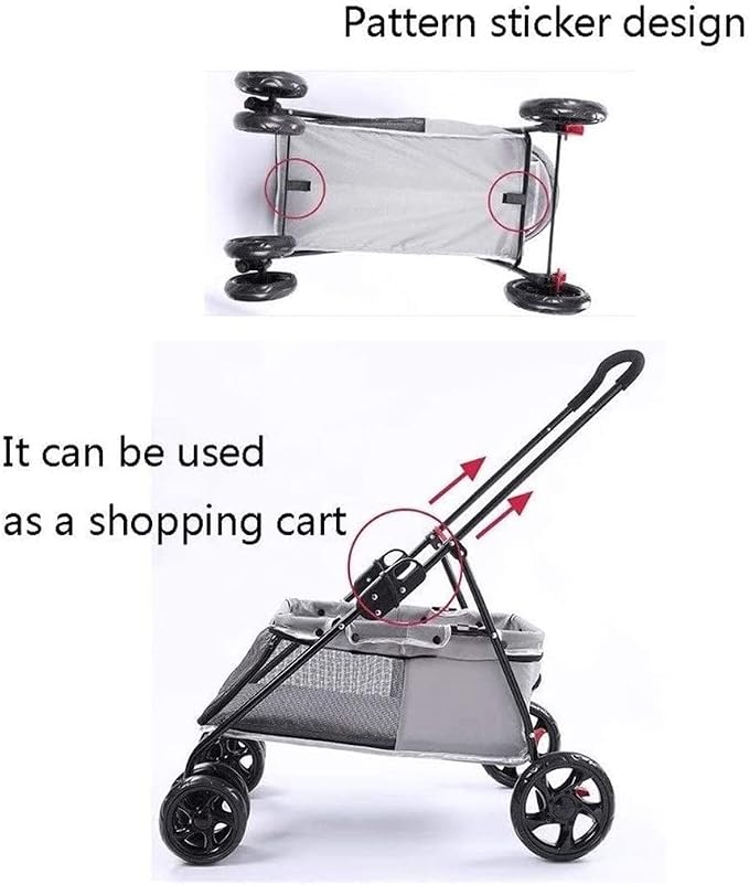 Double Dog Stroller Home Pet Stroller Travel Outdoor Cart Dog Cat Carrier Pet Pipe High-Intensity (C) (C)