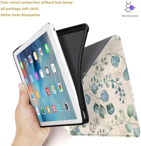 Tablet Case for iPad (9.7-Inch, 2018/2017 Model, 6th/5th Generation),Shockproof Protective Cover with Stand,Auto Wake/Sleep,Watercolor Plant