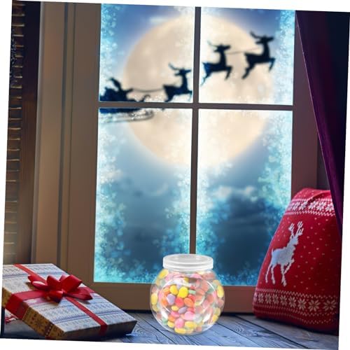 SOLUSTRE 3pcs Clear Candy Jar Transparent Snack Holder for Cookies Fruits Treats Reusable Jars with Lids for Holiday Decoration present Storage