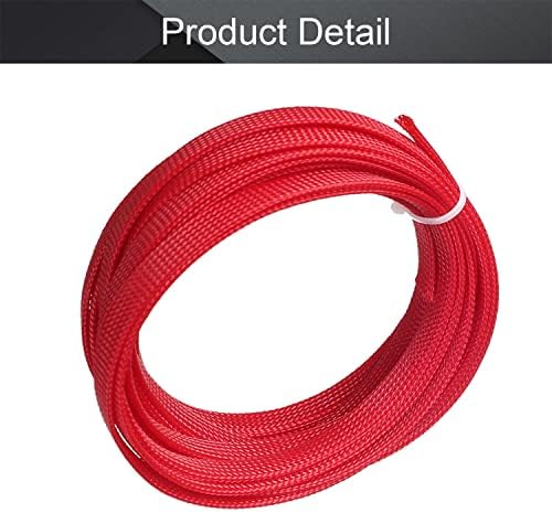 Othmro 5m/16.4ft PET Expandable Braid Cables Sleeving Flexible Wire Mesh Sleeve Red,for TV Audio PC Cords Protect from Pets Chewing
