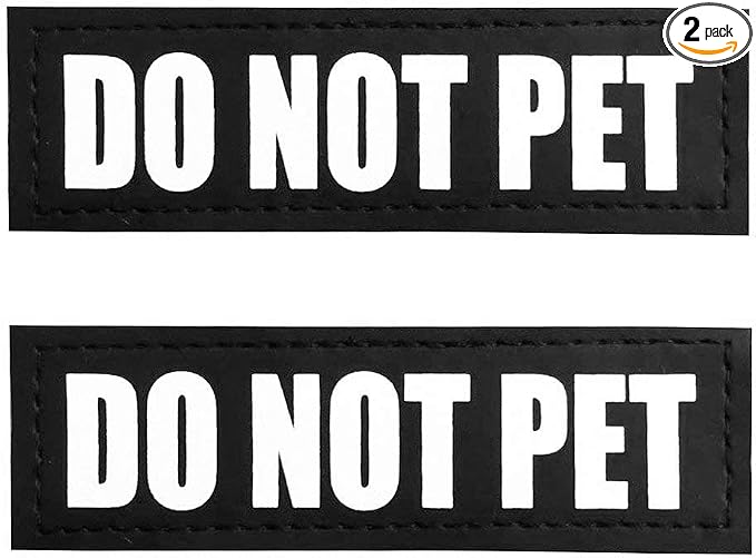 Fairwin Do Not Pet Dog Patches, Reflective Removable Dog Tags for Service Vest Dog Harness