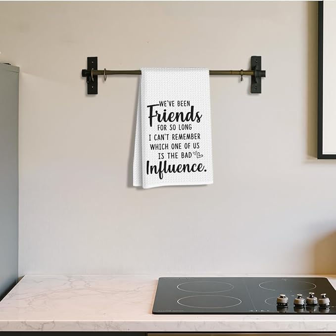 Hanamiya Na Funny Sarcastic Friend Gifts Kitchen Towels 24x14 Inch, Humorous Friendship Gift Reusable Dish Towels for Kitchen Decor, Waffle Weave Absorbent Hand Towel, BFF Gifts for Women Friend