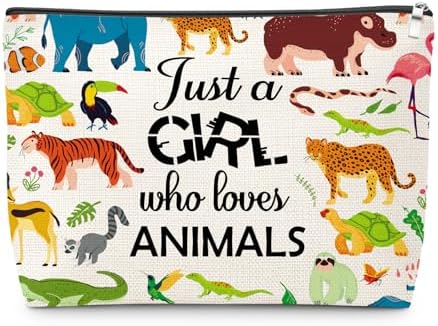 Animal Lovers Gifts for Women Makeup Bag Wildlife Animals Themed Gifts Ideas Birthday Graduation Gift for Her Animals Lover Daughter Sister Women Friends Travel Pouch Cosmetic Bag with Zipper