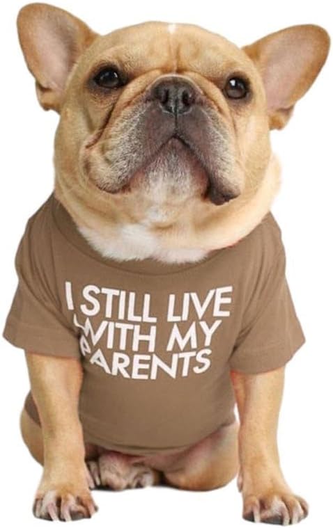 French Bulldog Shirt for Small Dog Clothes Breathable Stretchy Costumes(S) | Miss Pet,I Still live With My Parents Printed Puppy T-Shirts Cat Tee