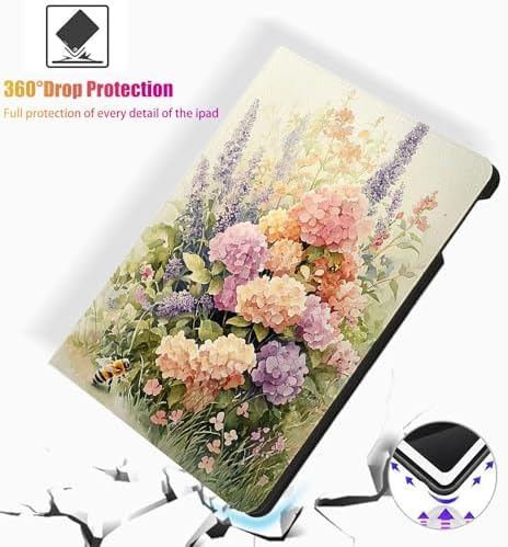 for Microsoft Surface Pro 11/10/9-13" 2024/2022 Tablet Case,Auto Wake/Sleep,Adjustable Stand Protective Cover - Watercolor Flower