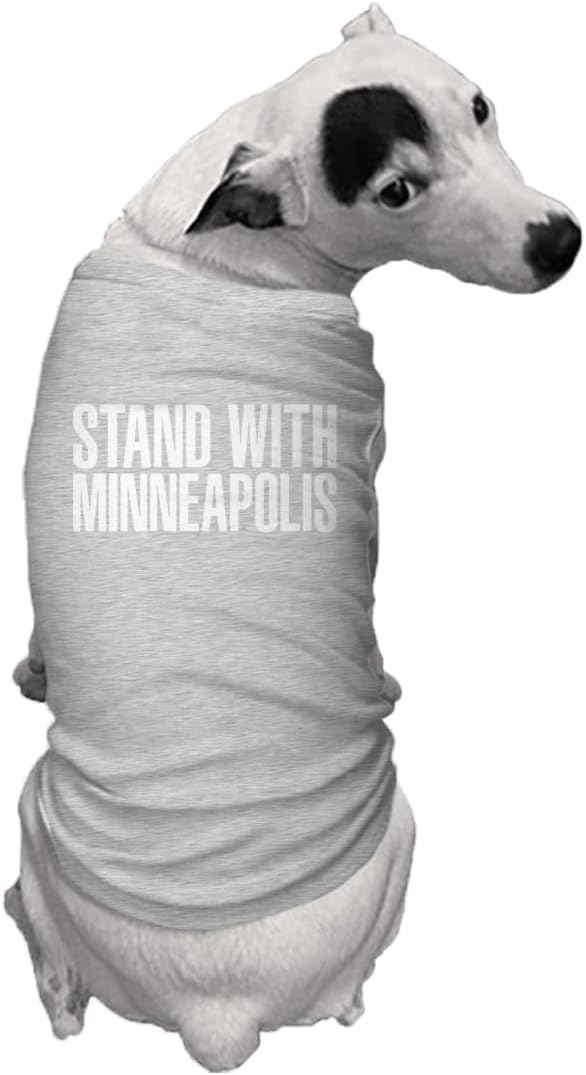 Stand with Minneapolis - Immigration Dog Shirt (Light Gray, Small)