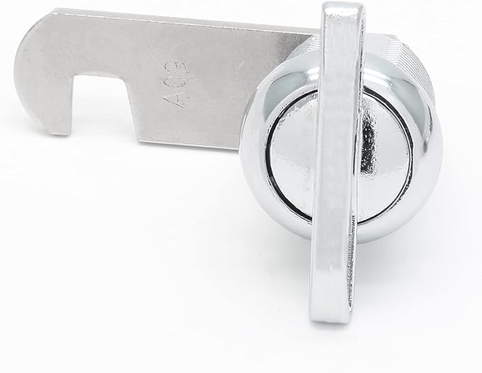 Keyless Thumb Cam Lock 3/4 Inch Hook Cam Chrome Cabinet Latch | Zinc Alloy Body, 3/4 Inch Cylinder, Keyless Twist Handle, Secure Threaded Mount, for RV Doors, Cabinets, Drawers, Tool Boxes