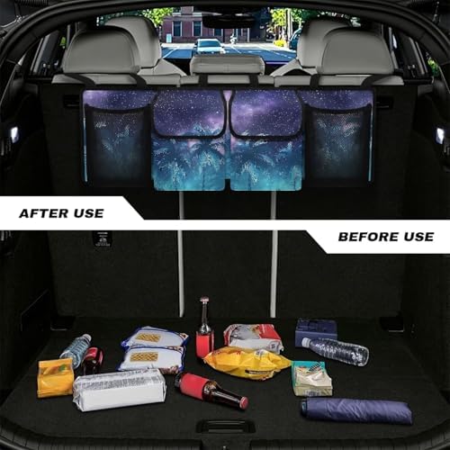 Coconut Tree Hanging Car Trunk Organizer Car Back Seat Storage Bag Auto Cargo Bag Collapsible Auto Interior Accessories for Sedans SUV Jeep Trucks MPV Van