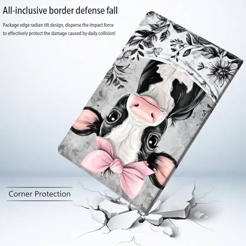 Bxgolkgd Tablet Case for Samsung Galaxy Tab S9 FE 10.9 Inch/S9 11 Inch 2023,Shockproof Stand Cover with Heat Dissipation,Auto Wake/Sleep Function,Cute Cow