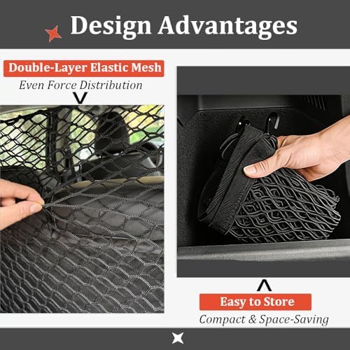 Dog Car Barrier for Volkswagen Sharan Touareg Scirocco Amarok Caddy, Durable Car Dog Back Seat Barrier Net, Mesh Pet Divider Storage Net, Breathable & Easy to Install, Travel Accessories