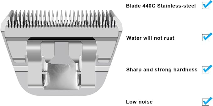 4FW Dog Grooming Wide Blade,Detachable Pet Dog Grooming Blades,Compatible with Andis,Oster A5,Wahl km10 Clippers.Cutting Length 3/8 in(9.5mm)