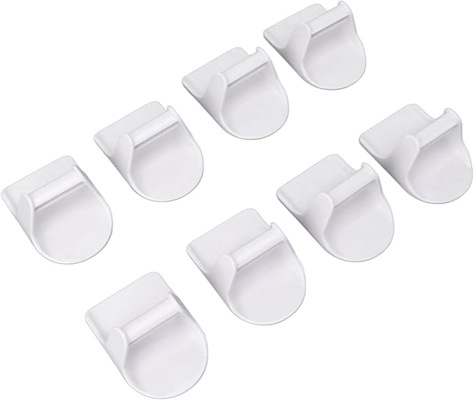 8 Pack Spray Bottle Holder Wall Mount with Strong Adhesive ABS Hanger for Cabinet Organization and Space Saving Storage