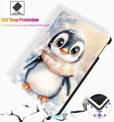 for Microsoft Surface Pro 7 Plus,Surface Pro 7/6/5/4 12.3" Tablet Case,Auto Wake/Sleep,Adjustable Stand Protective Cover - Cute Penguin