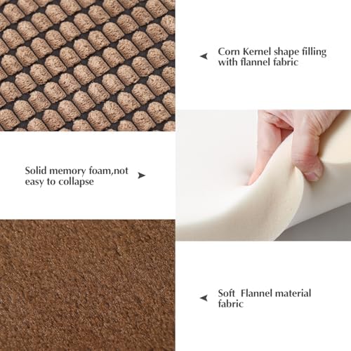 BVAGSS Dog Bed Mat,Reversible Crate Pad, Memory Foam Beds, Soft Warm Pet Cushion for Small Medium Dogs, Washable Pet Sleeping Mattress Kennel Bed Pad XH079 (42''x28''x1.6'',Brown)