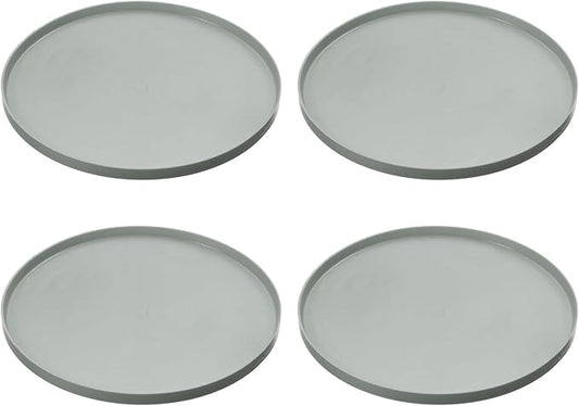 Cat Food Mat, 7x7 Inch Silicone Pet Feeding Mat Non-Slip Round Waterproof Dog Water Bowl Tray Raised Edge Protects Floors (2Pcs, Gray), Intended for Pets Bowl/Fountain