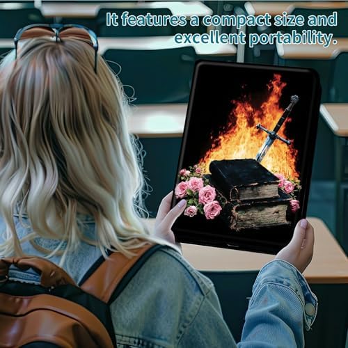 Case for Samsung Galaxy Tab A7 10.4" 2022/2020, 360 Degree Rotating Stand with Multi-Angle Vertical & Horizontal Viewing Shockproof Protective Shell for Women Men, Flame Book Rose