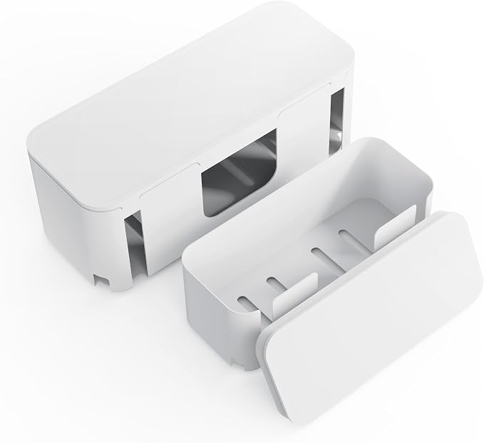 Power Strip Cover Box Cable Management Organizer 2 Pack White