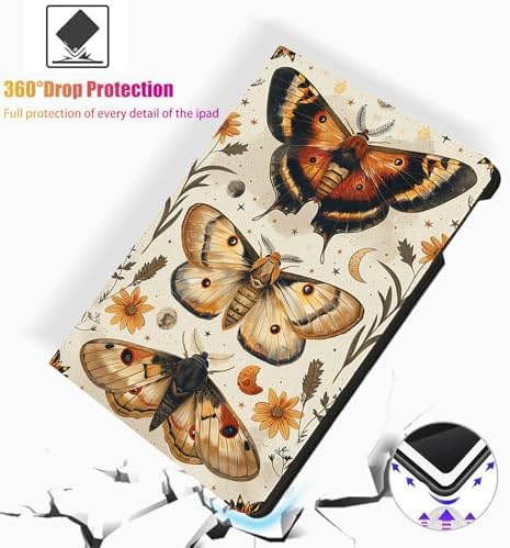 for Microsoft Surface Pro 11/10/9-13" 2024/2022 Tablet Case,Auto Wake/Sleep,Adjustable Stand Protective Cover - Moth Flower Pattern