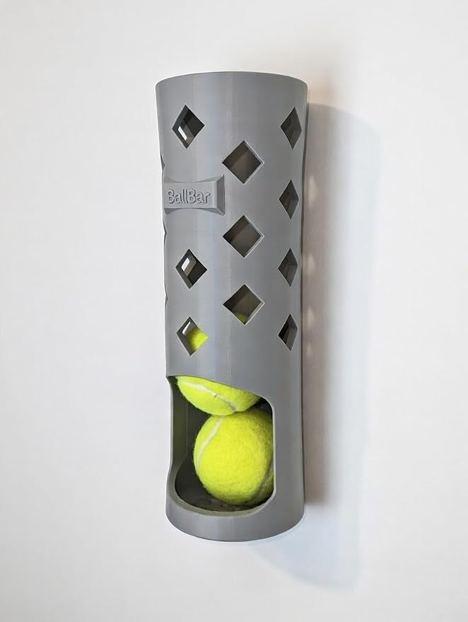 Wall Mounted Tennis Ball Holder for Dogs | Weatherproof ASA Dog Ball Storage for Garage, Patio, Mudroom or Porch - Fits Ball Launchers & Chuckers - Made in USA