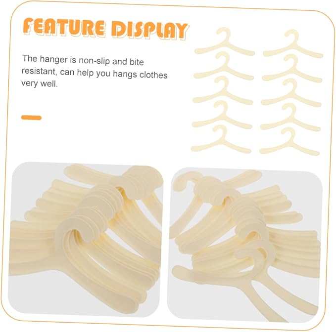 10pcs PET Clothes Hangers 19cm Adjustable PET Costume Rack for Dog Apparel Easy to Use Dog Dress Organizer
