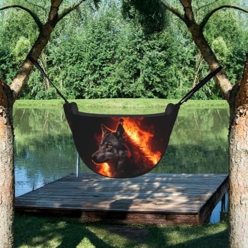 Wolf Fire Glow Car Seat Organizer-Backseat Storage Bag for Travel | Waterproof Durable. Holds Snacks Gear Essentials. Fits Most Cars.