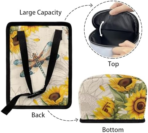 Car Trash Bin Collapsible Cars Organizers and Storage for Front Seat Multipurpose Trash Bag Automotive Garbage Can Cars Accessories Interior Car Organizer, Dragonfly Sunflower