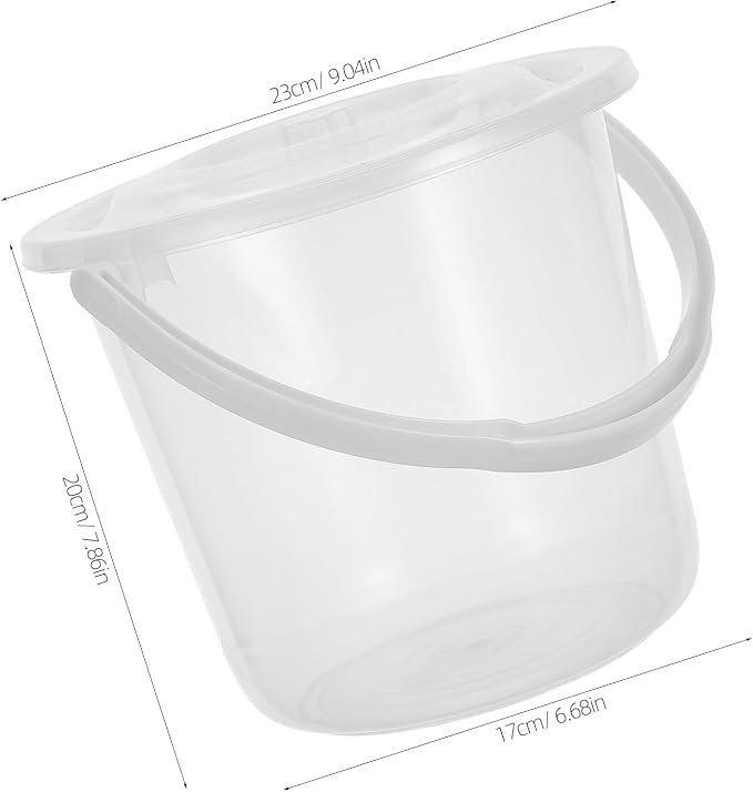 Clear Plastic Storage Bucket with Handle and Secure Lid Portable Transparent Pail for Pantry Dry Goods Craft Supplies Camping Gear Organizer and Laundry Utility