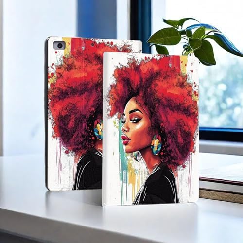 for Microsoft Surface Go 4/3/2/1-10.5" 2021 Tablet Case,Auto Wake/Sleep,Adjustable Stand Protective Cover - African American Girl