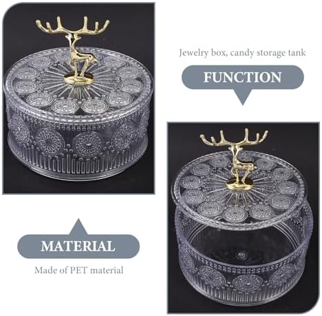 HOMSFOU Jewelry Box Earring Organizer Pet Decorative Storage | Dust Protection for Valuables, Simple Compact Design, Elegant Outlook, for Colleagues and Friends