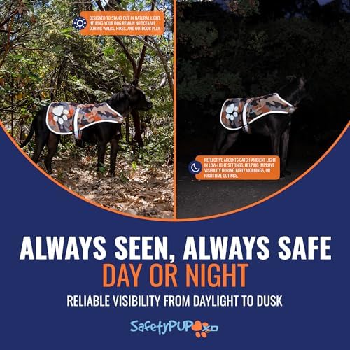 Reflective Dog Vest, Hi Vis Safety Gear for Low-Light Morning & Night Walks