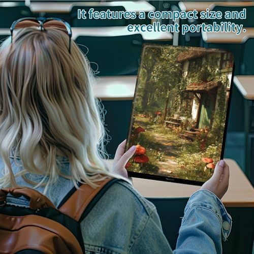 Case for Samsung Galaxy Tab A7 Lite 8.7" 2021 Model (SM-T220/T225/T227), 360 Degree Rotating Stand with Multi-Angle Vertical Shockproof Protective Shell for Women Men, Red Mushroom Village