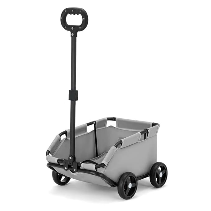 Foldable Cart Pet Pet Carriage Pet Carrier with Easy Storage Fold and 360 Degree Handle for Smooth Direction Changes Suitable for Sidewalks Park Lanes Short Trips Camping, Array, Gray