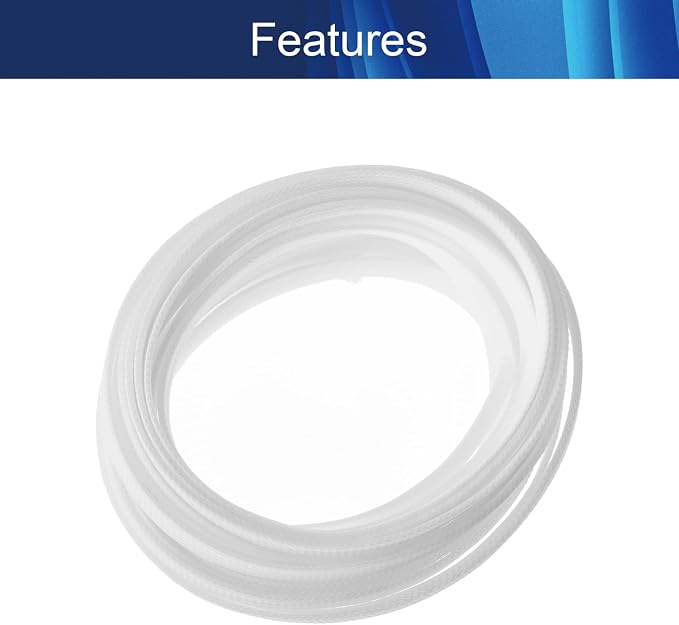 Jutagoss PET Expandable Braided Cable Sleeve, 16.4ft - 1/2 inch White Cable Management Sleeve, Wire Loom Tube Cord Protector for USB Cable, Power Cord, Audio Video and More, 1Pc