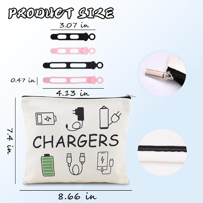 Sisadodo Charging Cable Organizer Travel Bag Toiletry Makeup Cosmetic Bags Medicine Med Toiletry Bag Pouch Diabetic Gifts Bags