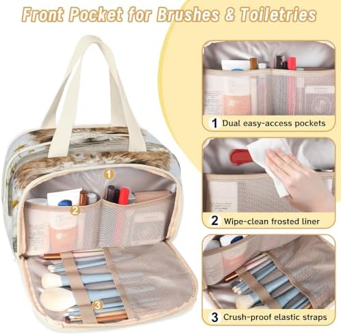 Funny Alpaca Travel Toiletry Bag for Women