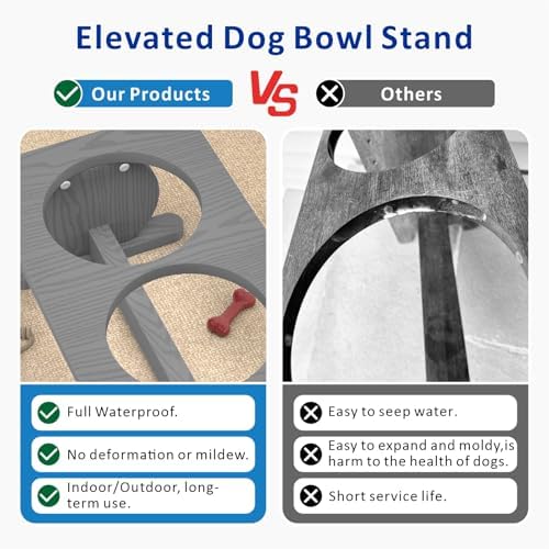 Raised Dog Bowl Stand for Small Sized Breed, Feeding Station with 21 oz 2 Stainless Steel Bowls & Licking Plate,Dog Food Bowl Gray