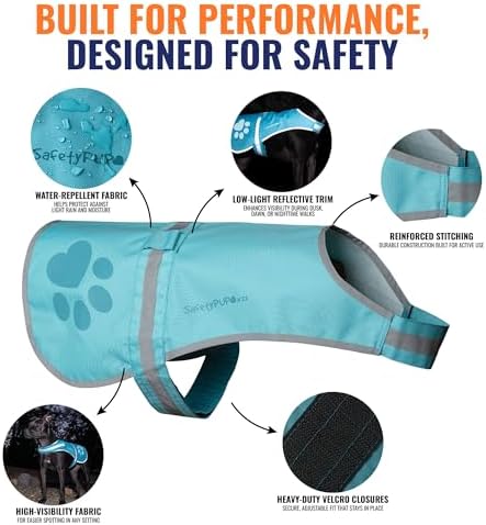 Reflective Dog Vest, Hi Vis Safety Gear for Low-Light Morning & Night Walks