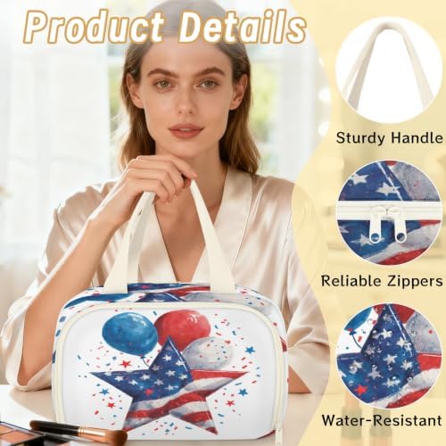 4th of July Travel Toiletry Bag for Women