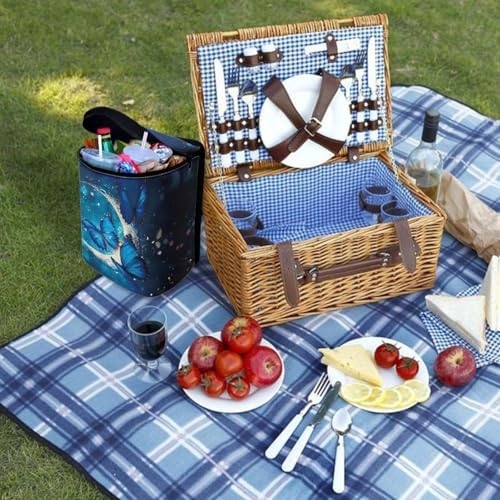 Skeleton Roses Pattern Car Trash Bin Collapsible Car Organizers and Storage for Front Seat Multipurpose Trash Bag Automotive Garbage Can Car Accessories Interior Car Organizer