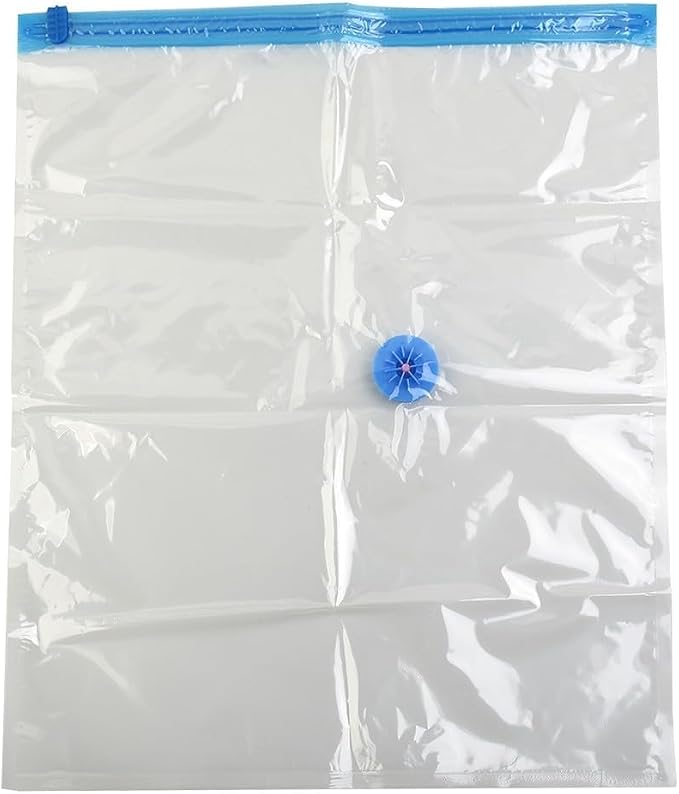Transparent Vacuum Storage Bags for Clothes, Folding Compressed Space Saving Organizers, Large Size for Comforters, Blankets, Pillows, Seasonal Clothing, 7 Wire Thickness(50x60cm)