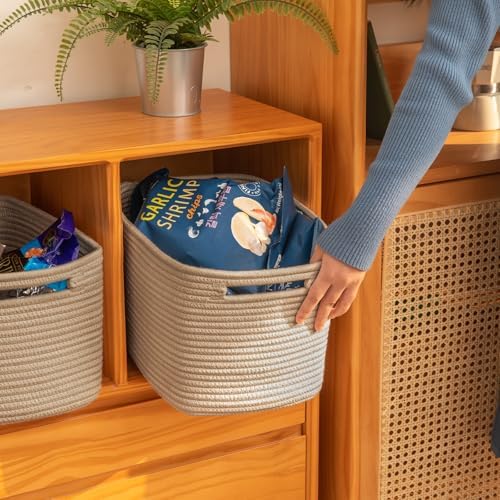 OIAHOMY 4 Pack Storage Baskets for Organizing 15L Cube Storage Bins Yellow
