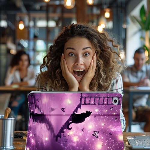 for Microsoft Surface Pro 8-13" 2021 Tablet Case,Auto Wake/Sleep,Adjustable Stand Protective Cover - Purple Galaxy Cat