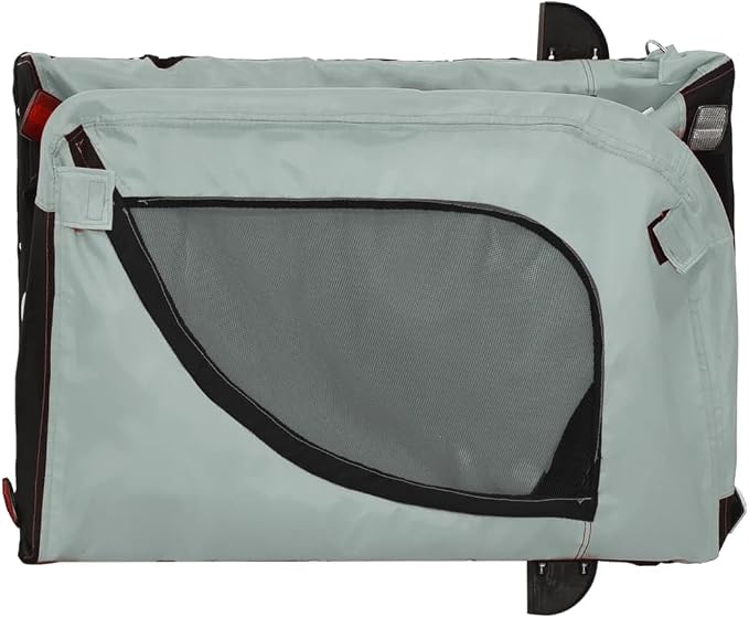 Pet Bike Trailer for Small Dogs, Foldable Bicycle Cargo Trailer with Mesh Windows and Reflectors, Sturdy Iron Frame Oxford Fabric Carrier, 49.2 x 24.8 x 26.0 in